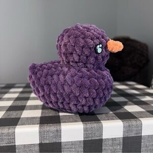 Crochet Armigurumi Plush Rubber Duckie by Petunias Plushie Patch, Purple New